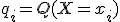 q_i = Q(X = x_i)
