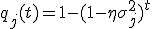 q_j(t)=1-(1-\eta\sigma_j^2)^t
