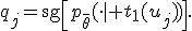 q_j=\mathrm{sg}\left[p_{\bar\theta}(\cdot\mid t_1(u_j))\right].
