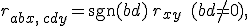 r_{a+bx,\, c+dy} = \operatorname{sgn}(bd)\, r_{xy} \quad (b d \ne 0),