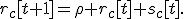 r_c[t+1]=\rho r_c[t]+s_c[t].