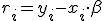 r_i=y_i-x_i\cdot\beta