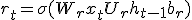 r_t = \sigma(W_r x_t + U_r h_{t-1} + b_r)
