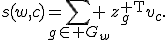 s(w,c)=\sum_{g\in G_w} z_g^{\mathsf T}v_c.