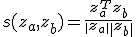 s(z_a, z_b) = \frac{z_a^T z_b}{\|z_a\| \|z_b\|}