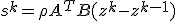 s^k = \rho A^T B (z^k - z^{k-1})