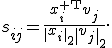 s_{ij}=\frac{x_i^{\mathsf T}v_j}{\|x_i\|_2\|v_j\|_2}.