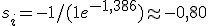 s_i = -1/(1+e^{-1{,}386}) \approx -0{,}80