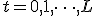 t = 0, 1, \dots, L