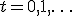 t=0,1,\ldots
