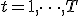 t=1,\dots,T