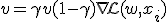 v = \gamma v + (1 - \gamma) \nabla \mathcal{L}(w, x_i)