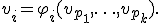 v_i=\varphi_i(v_{p_1},\ldots,v_{p_k}).