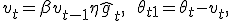 v_t = \beta v_{t-1} + \eta \hat{g}_t, \qquad \theta_{t+1} = \theta_t - v_t,