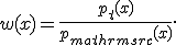 w(x)=\frac{p_t(x)}{p_{mathrm{src}}(x)}.