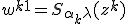 w^{k+1} = S_{\alpha_k \lambda}(z^{k})