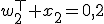 w_2^\top x_2=0{,}2