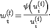 
w_i^{(t)}=\frac{\psi\left(u_i^{(t)}\right)}{u_i^{(t)}}.
