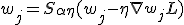 w_j = S_{\alpha \eta}(w_j - \eta \nabla_{w_j} L)