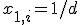 x_{1,i}=1/d
