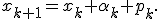 x_{k+1}=x_k+\alpha_k p_k.