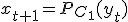 x_{t+1}=P_{C_1}(y_t)