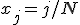 x_j=j/N