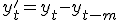 y'_t = y_t - y_{t-m}