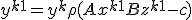 y^{k+1} = y^k + \rho(Ax^{k+1} + Bz^{k+1} - c)