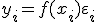 y_i = f(x_i) + \varepsilon_i