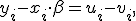 
y_i-x_i\cdot\beta=u_i-v_i,
