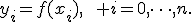 y_i=f(x_i),\qquad i=0,\dots,n.