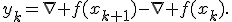 y_k=\nabla f(x_{k+1})-\nabla f(x_k).