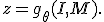 z=g_\theta(I,M).