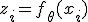 z_i = f_\theta(x_i)