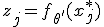z_j = f_{\theta'}(x_j^*)