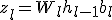 z_l = W_l h_{l-1} + b_l